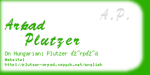 arpad plutzer business card